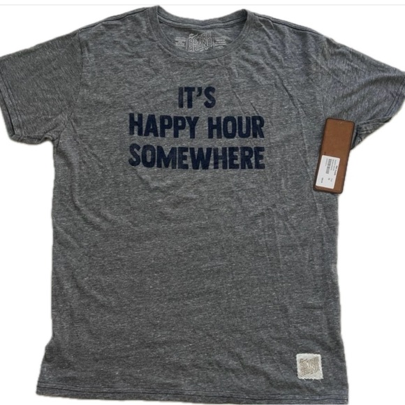 The Original Retro Brand Other - NWT The Original Retro Light Gray “It’s Happy Hour Somewhere” Crew Neck T Size M
